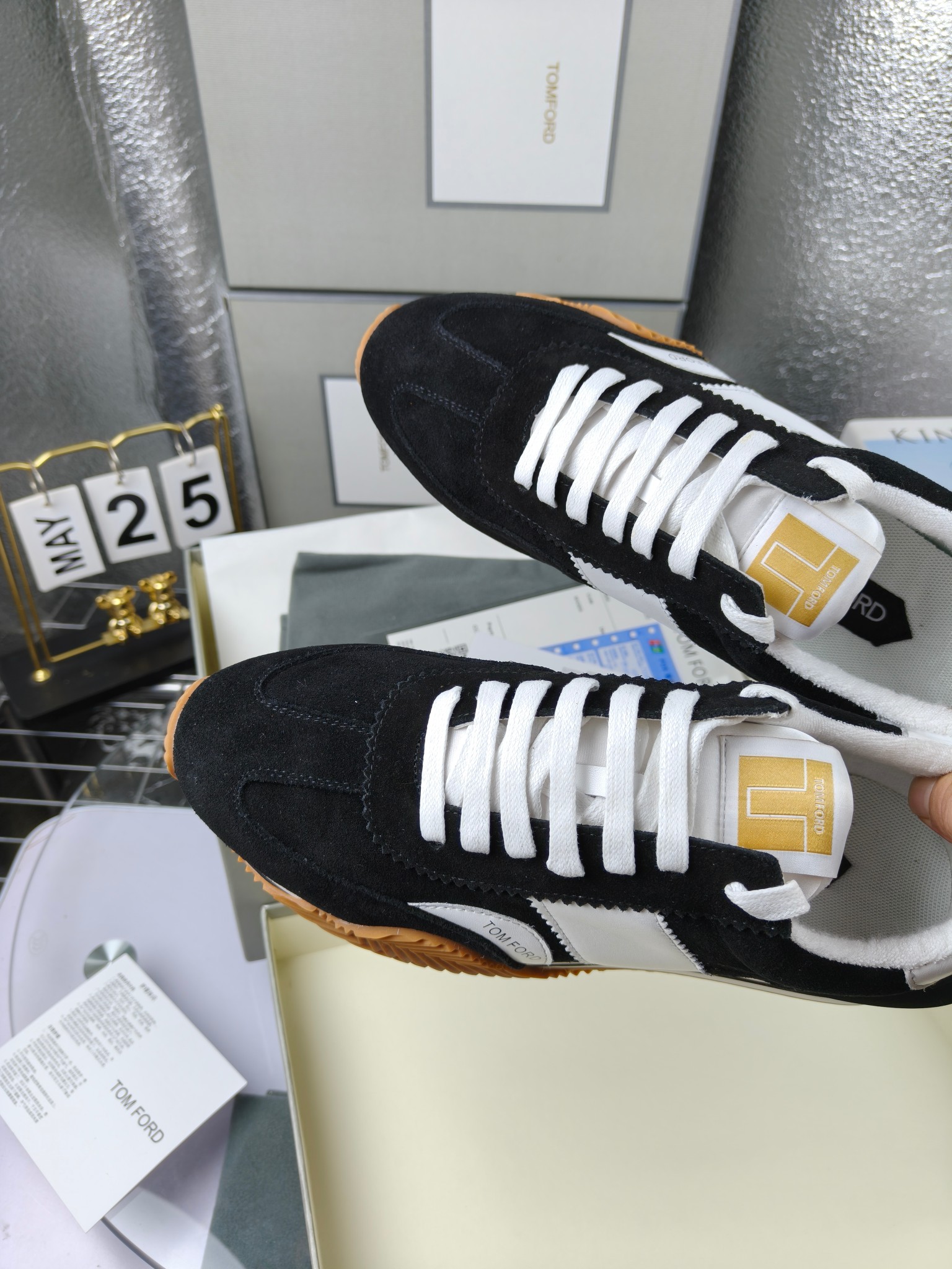 Tom Ford Retro Luxe Sneakers Black/White