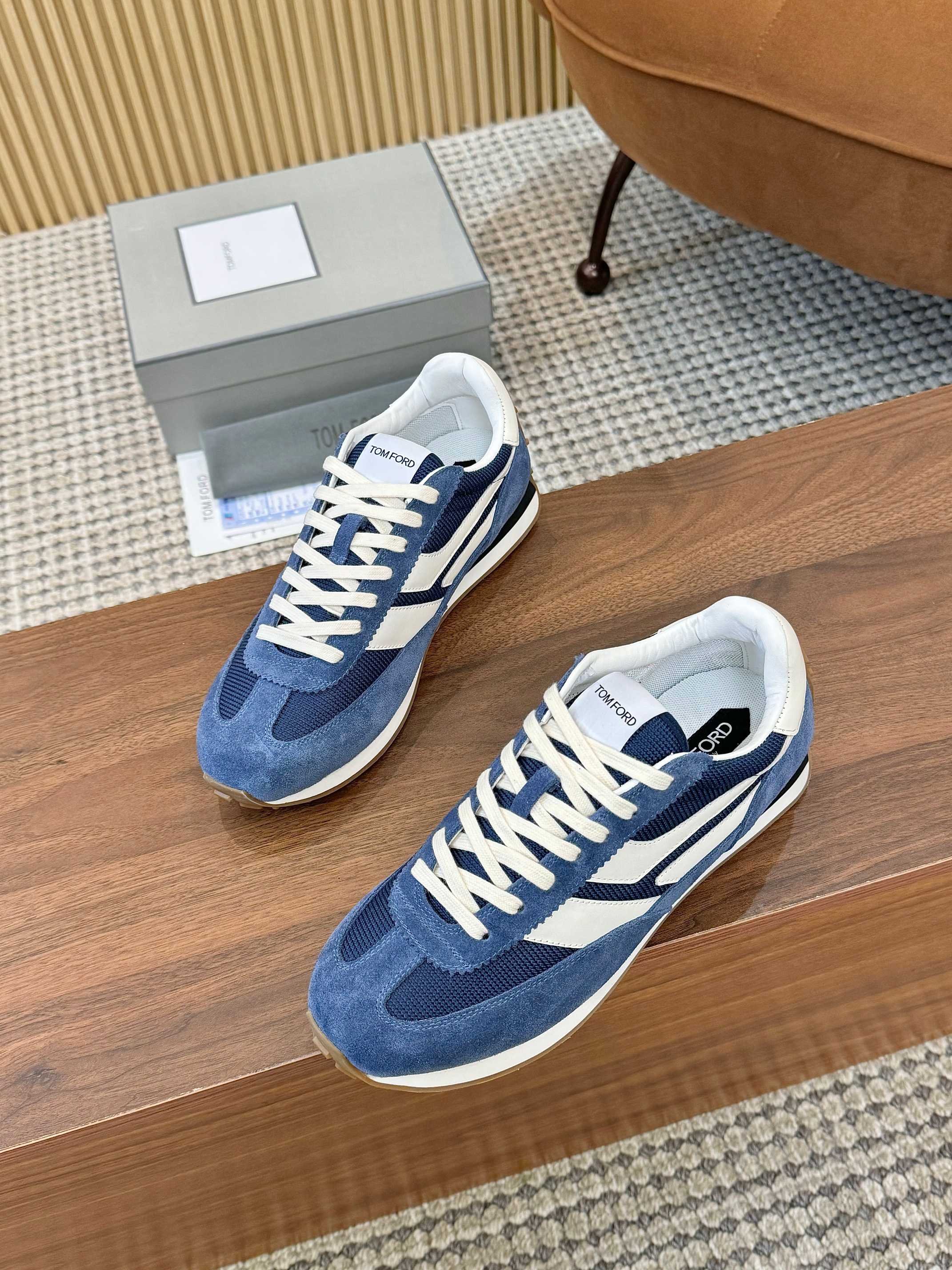 Tom Ford Retro Runner Sneakers Blue