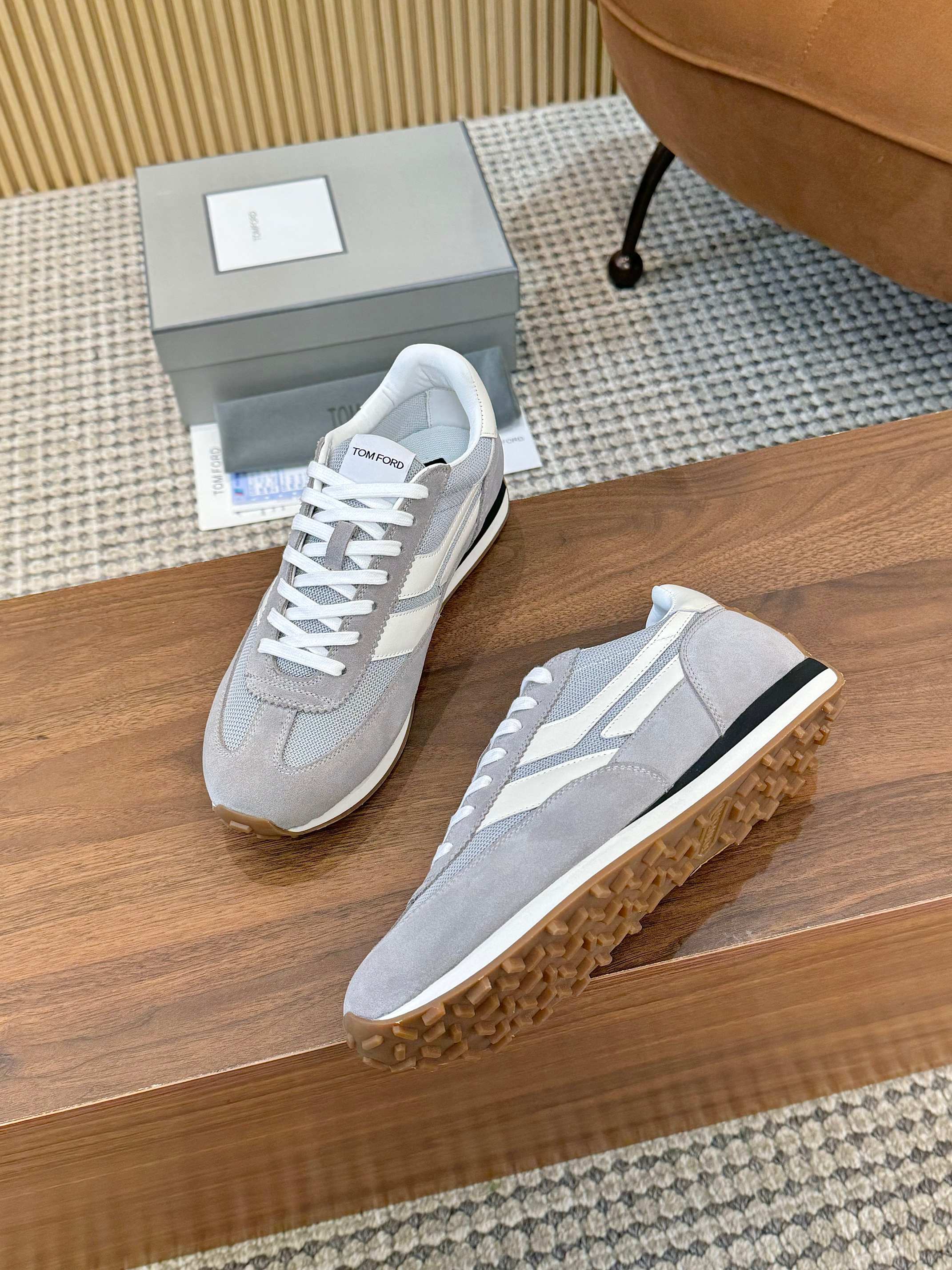 Tom Ford Low-Top Retro Sneakers Grey