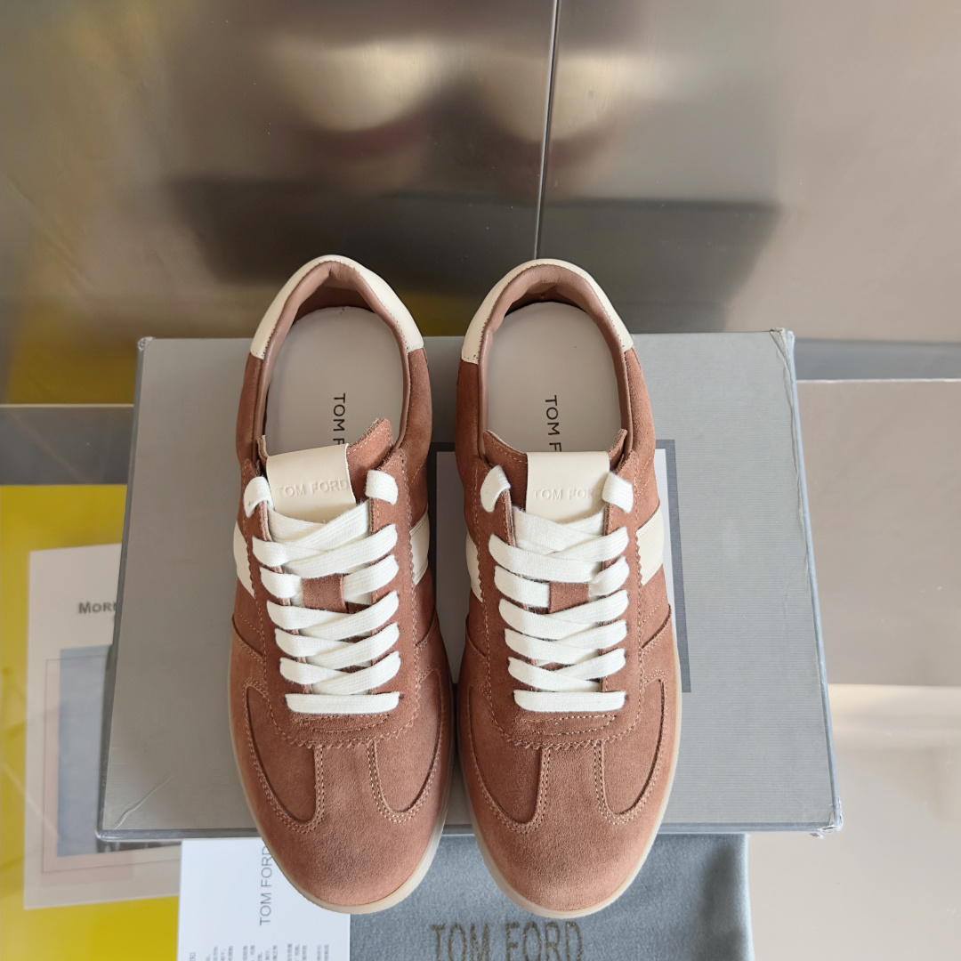 Tom Ford Terence Suede Trainers Brown/White
