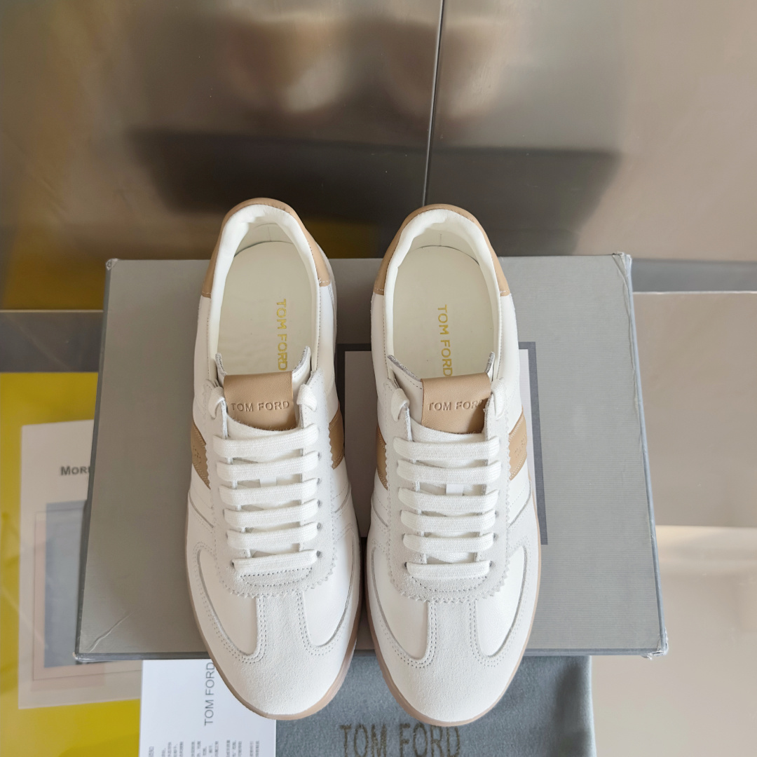 Tom Ford Terence Leather Sneakers White/Beige
