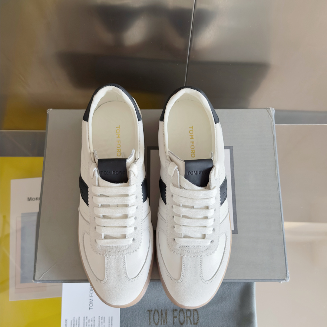 Tom Ford Terence Leather Sneakers White/Black