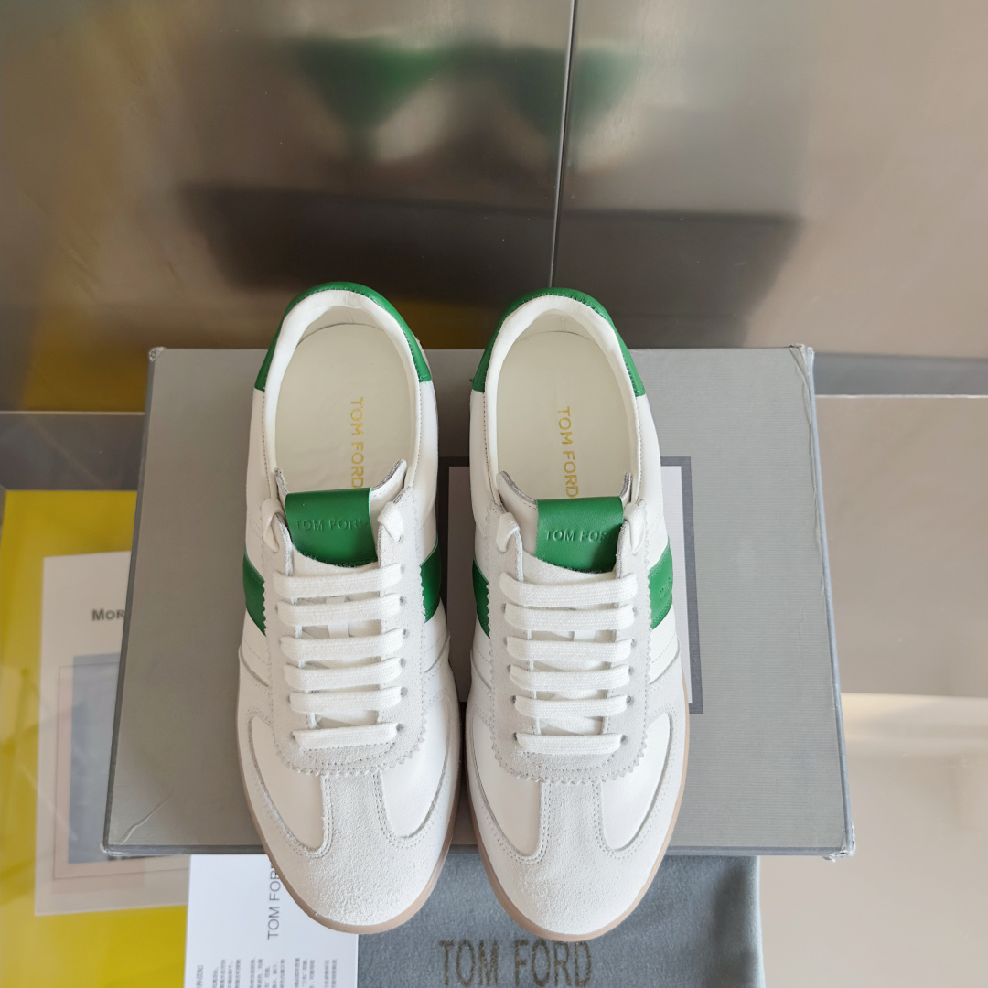 Tom Ford Terence Suede Sneakers White/Green