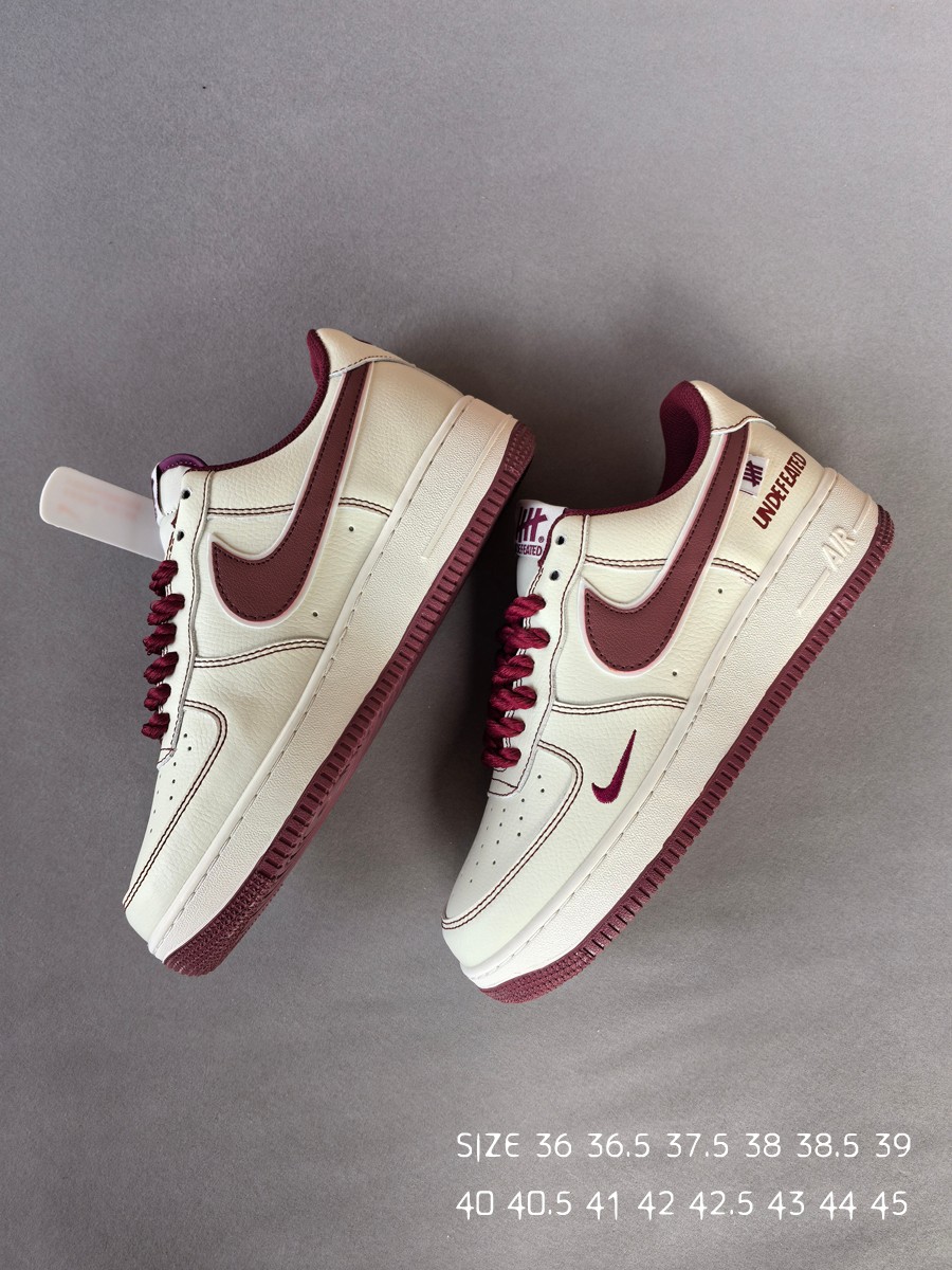 Nike Air Force 1 Low Undefeated Rope Lace Sneakers Burgundy