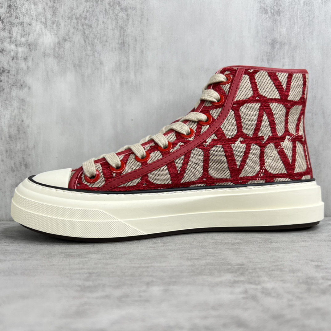 Valentino Garavani VLogo High-Top Sneakers Red