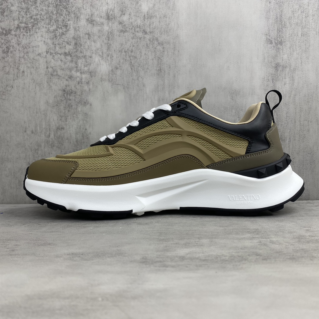 Valentino True Act Mesh Sneakers Khaki