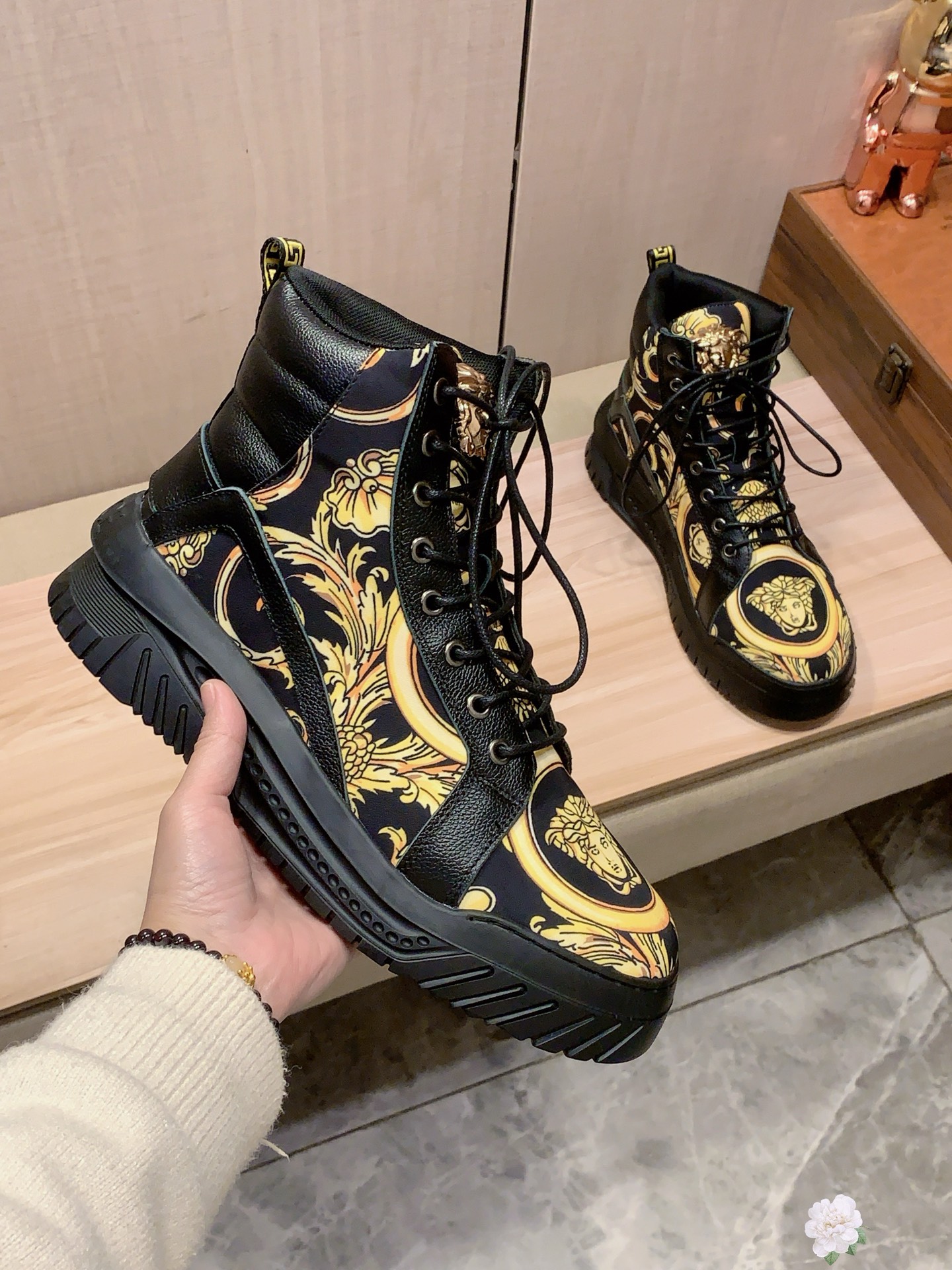 Versace Baroque High-Top Sneakers Multicolor