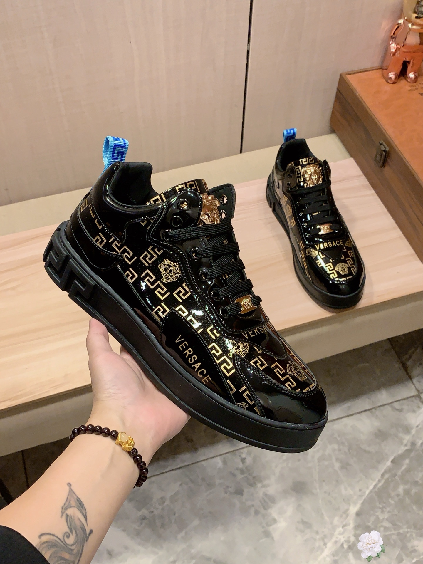 Versace Medusa Greca Low-Top Sneakers Black