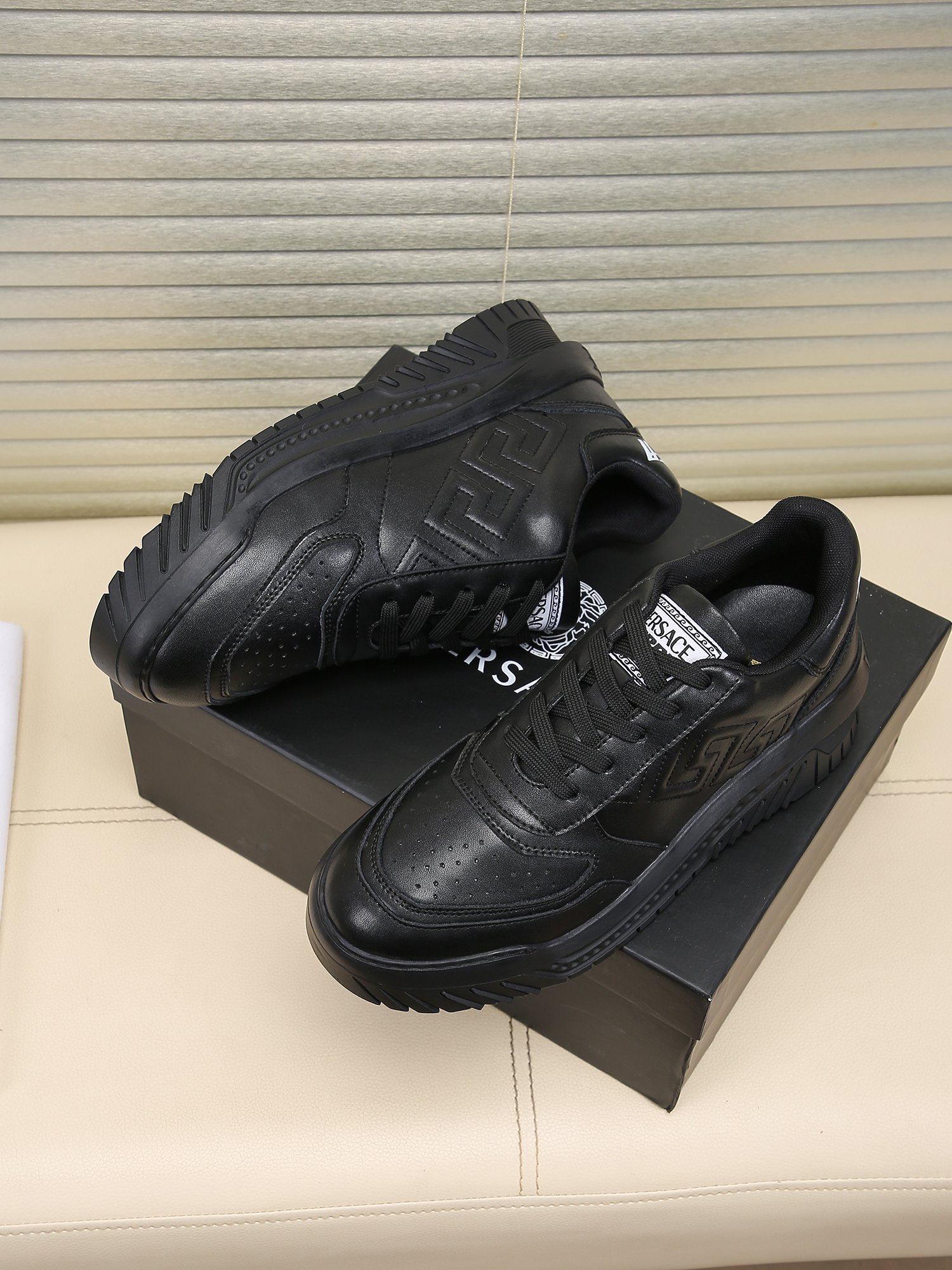 Versace Greca Low-Top Sneaker Black