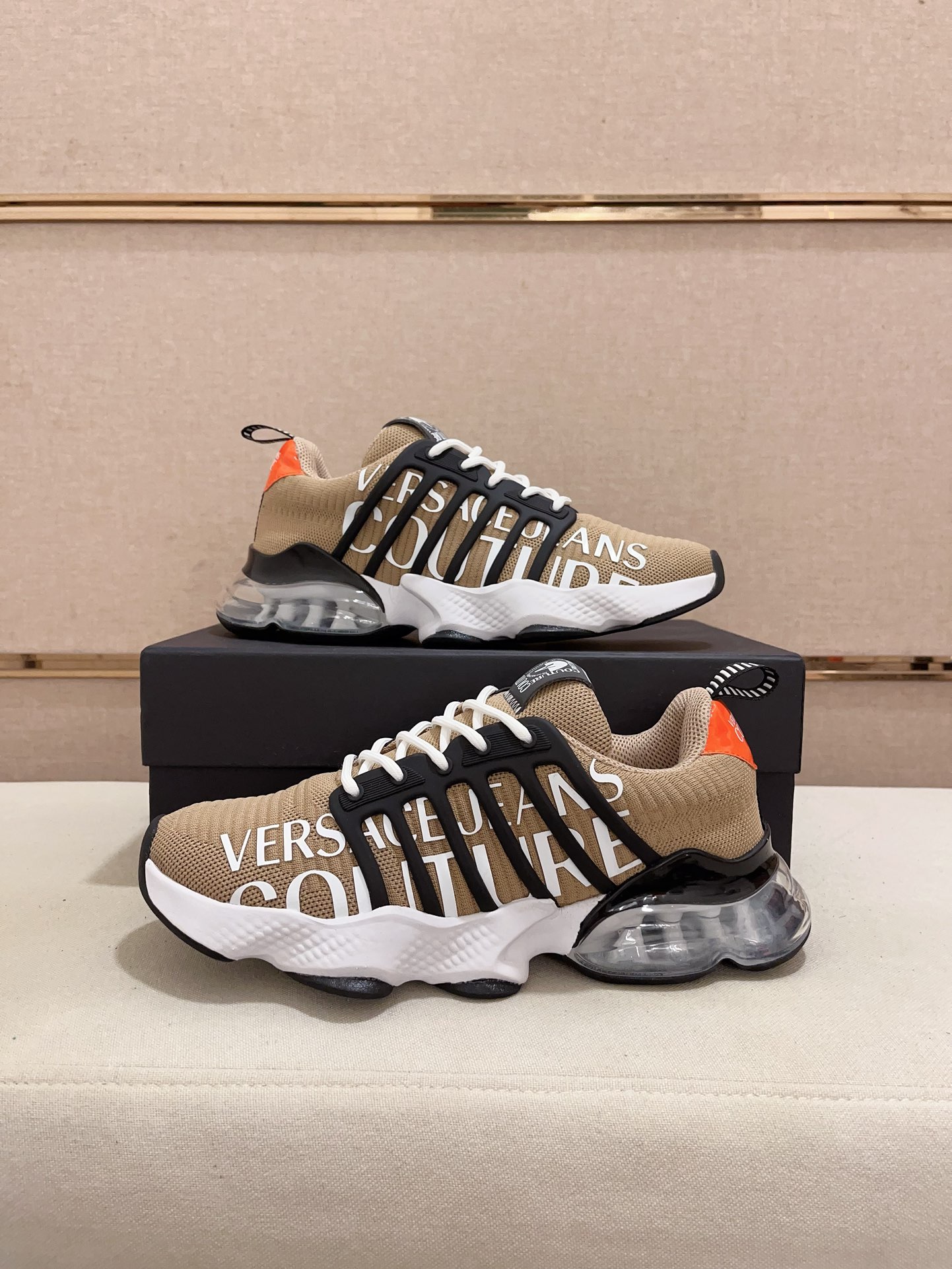 Versace Jeans Couture Knit Sneakers Khaki