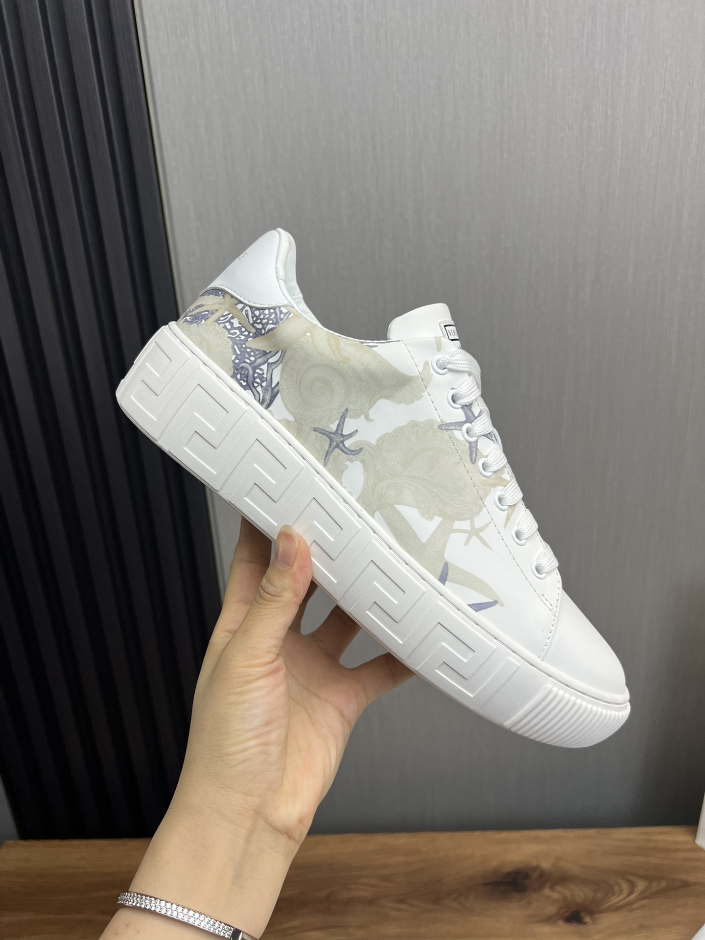 Versace Leather Couple Sneakers White