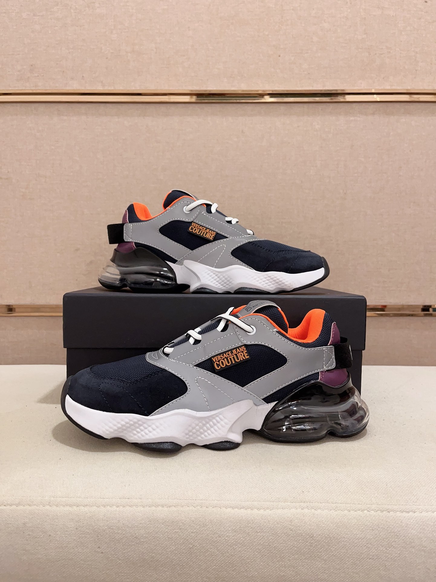 Versace Jeans Couture Chunky Sneakers Navy/Grey/Orange