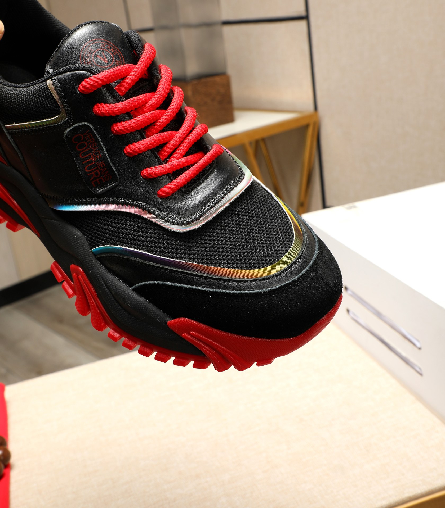 Versace Couture Chunky Sneakers Black/Red