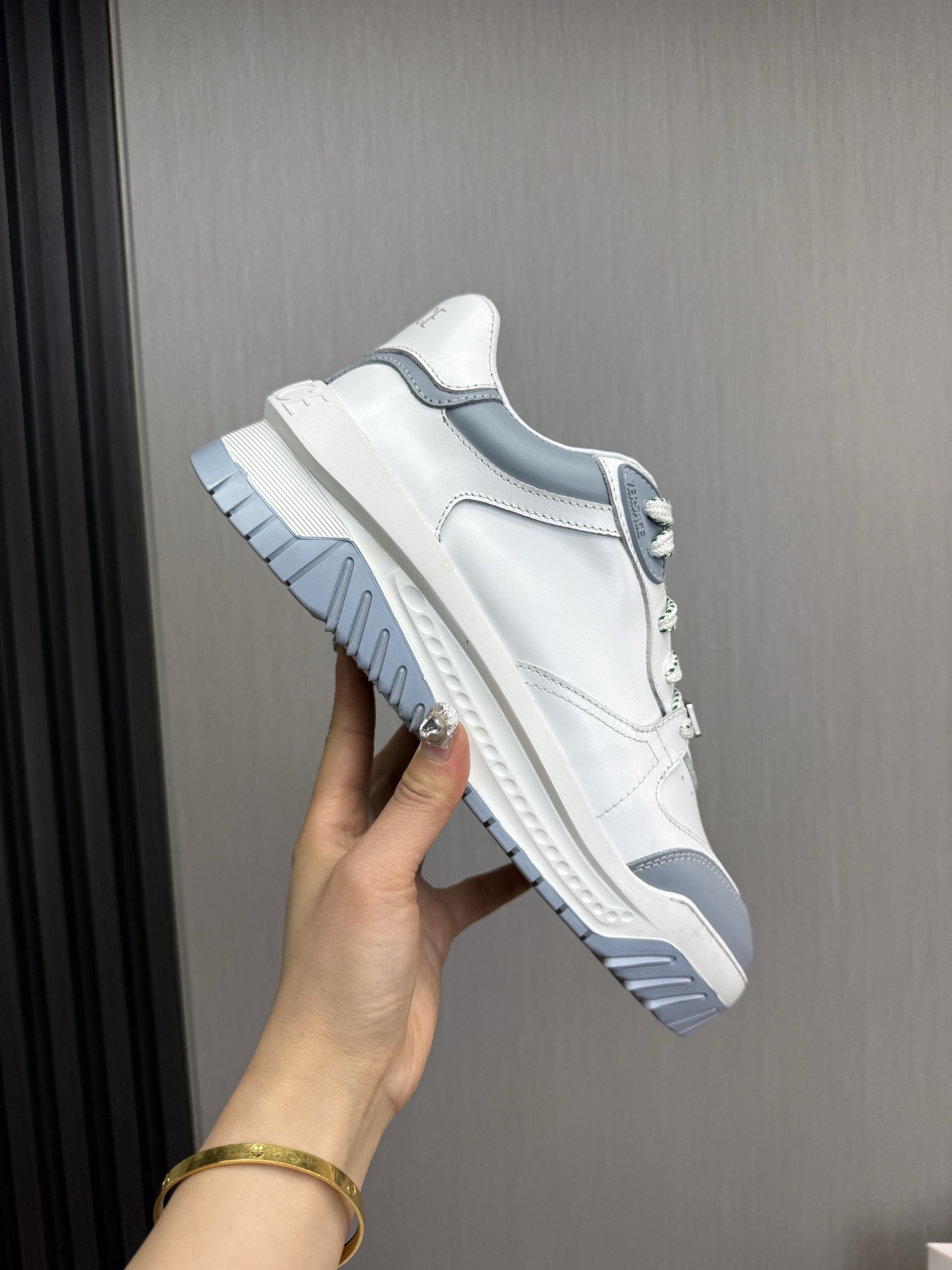 Versace Leather Casual Sneakers White/Grey
