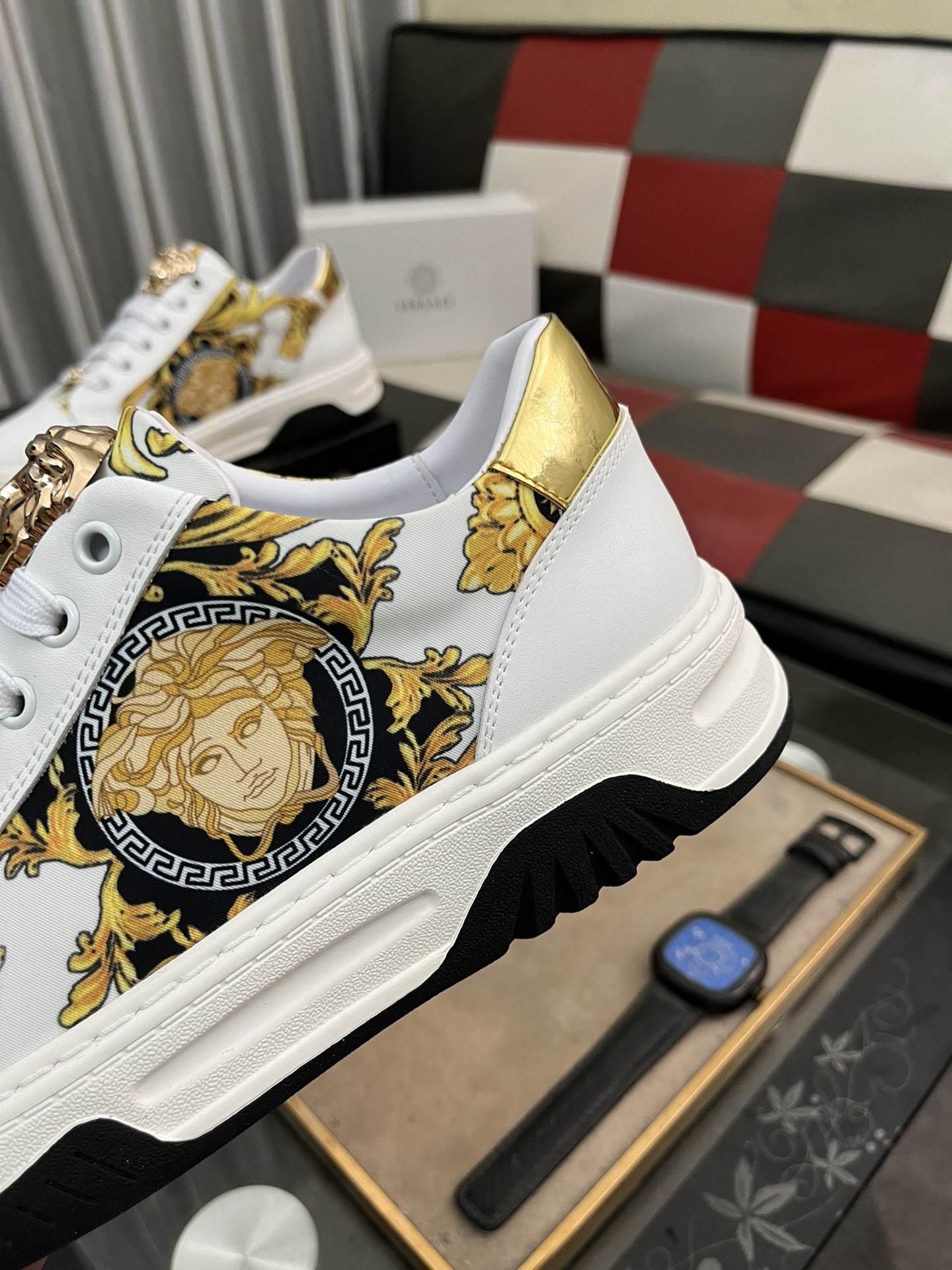 Versace Medusa Leather Sneakers White/Gold