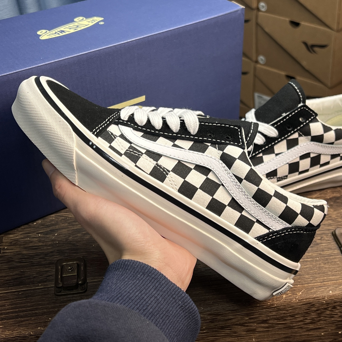 Vans Old Skool 36 DX Checkerboard Sneakers Black/White