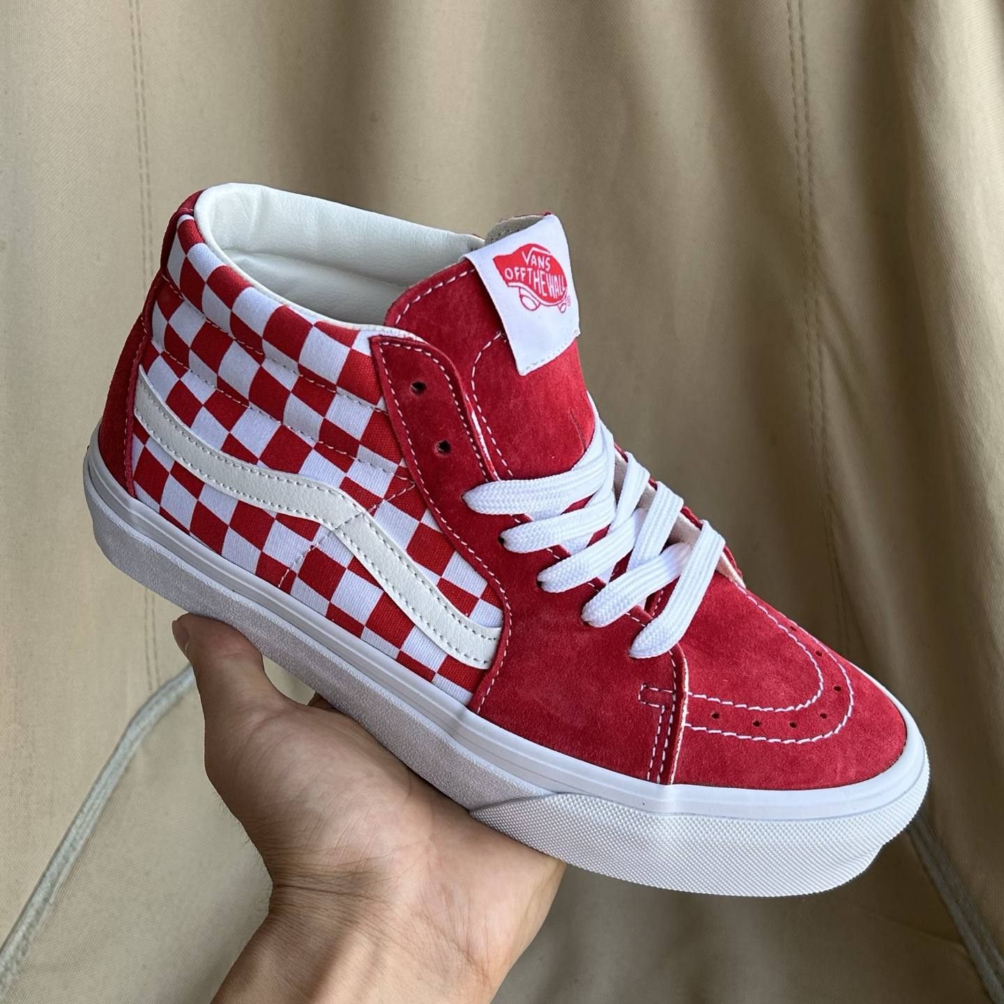 Vans Sk8-Mid Pro Skate Shoes Red/White