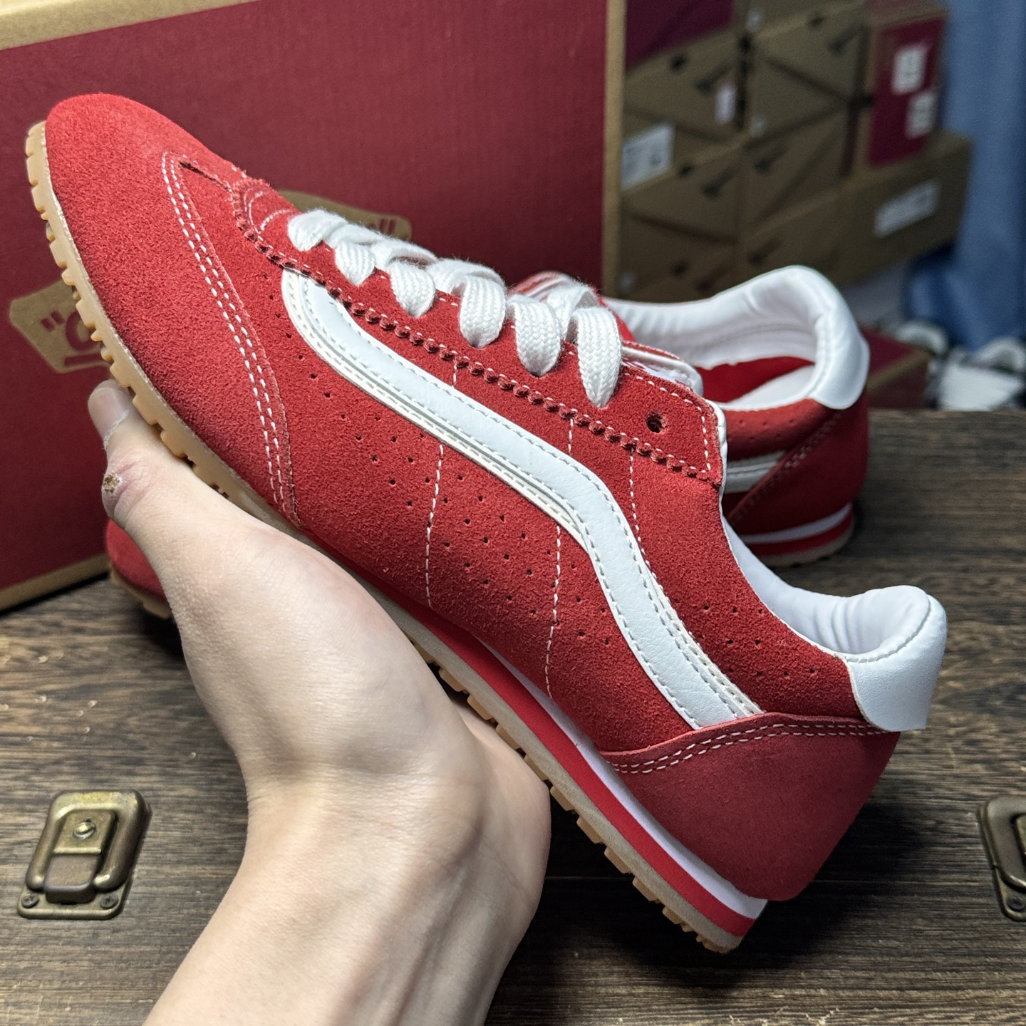 Vans Super LowPro Retro Thin Sole Sneakers Red