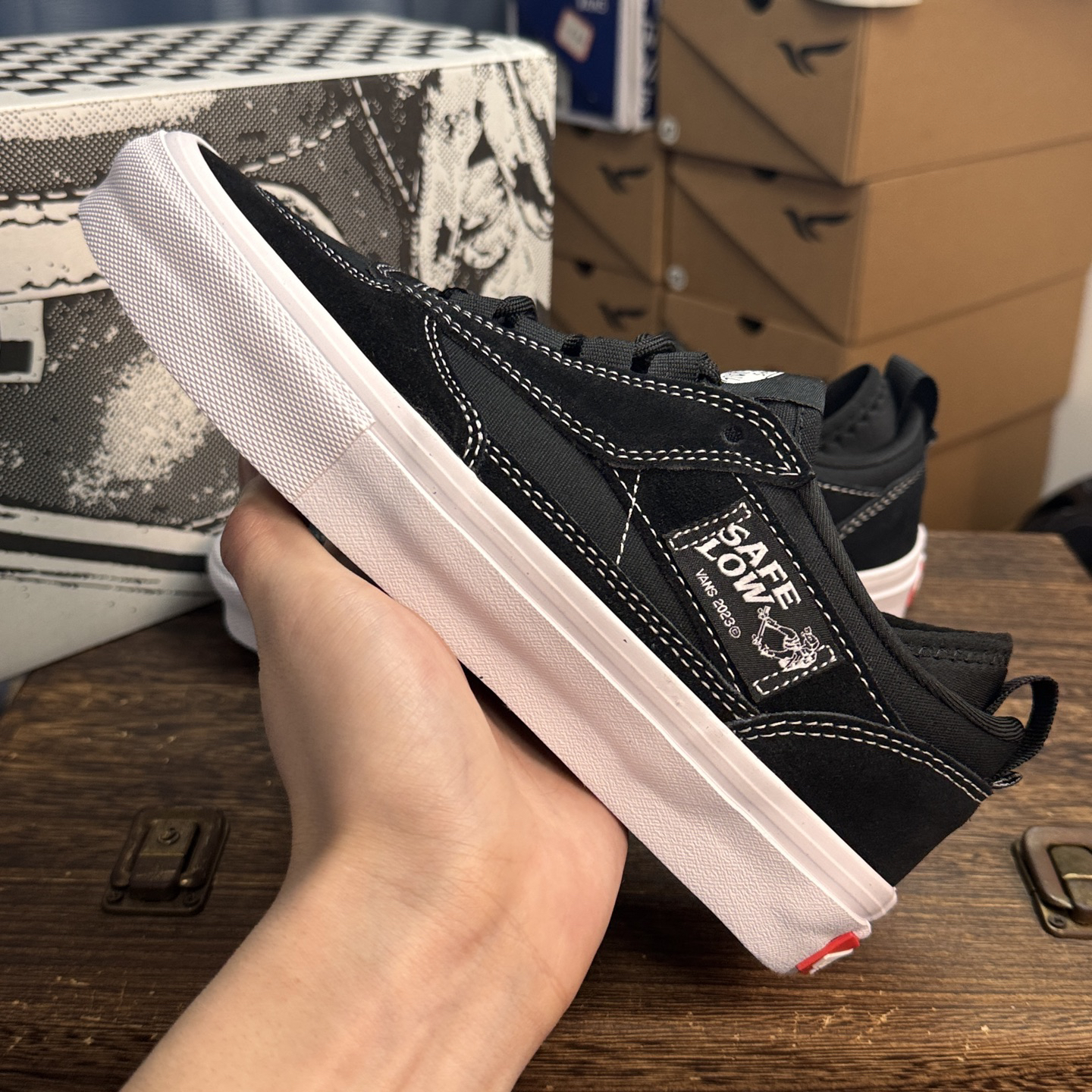 Vans Half Cab Skate Shoes Black/White