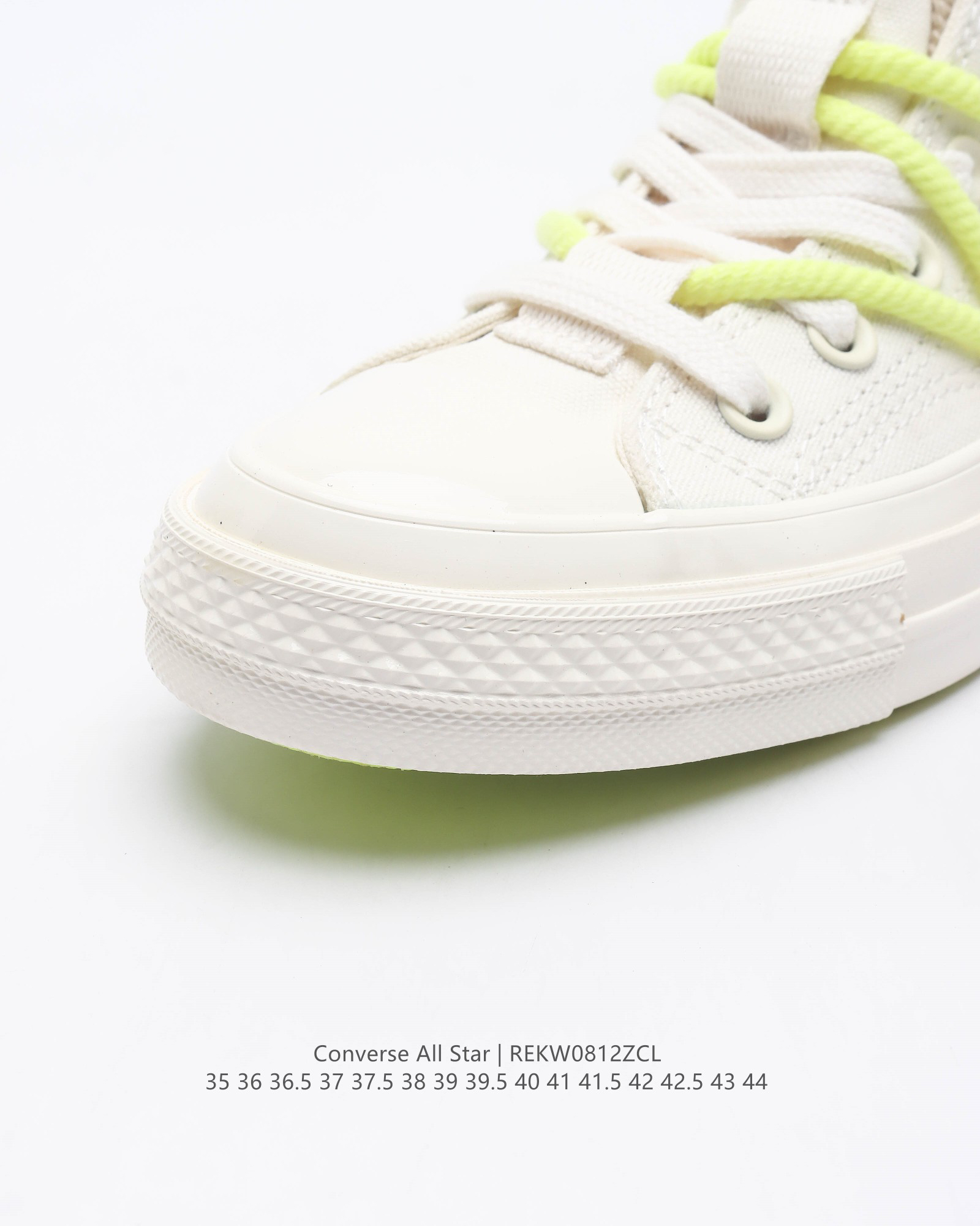 Converse All Star Deconstructed High-Top Canvas Sneakers White/Neon Yellow