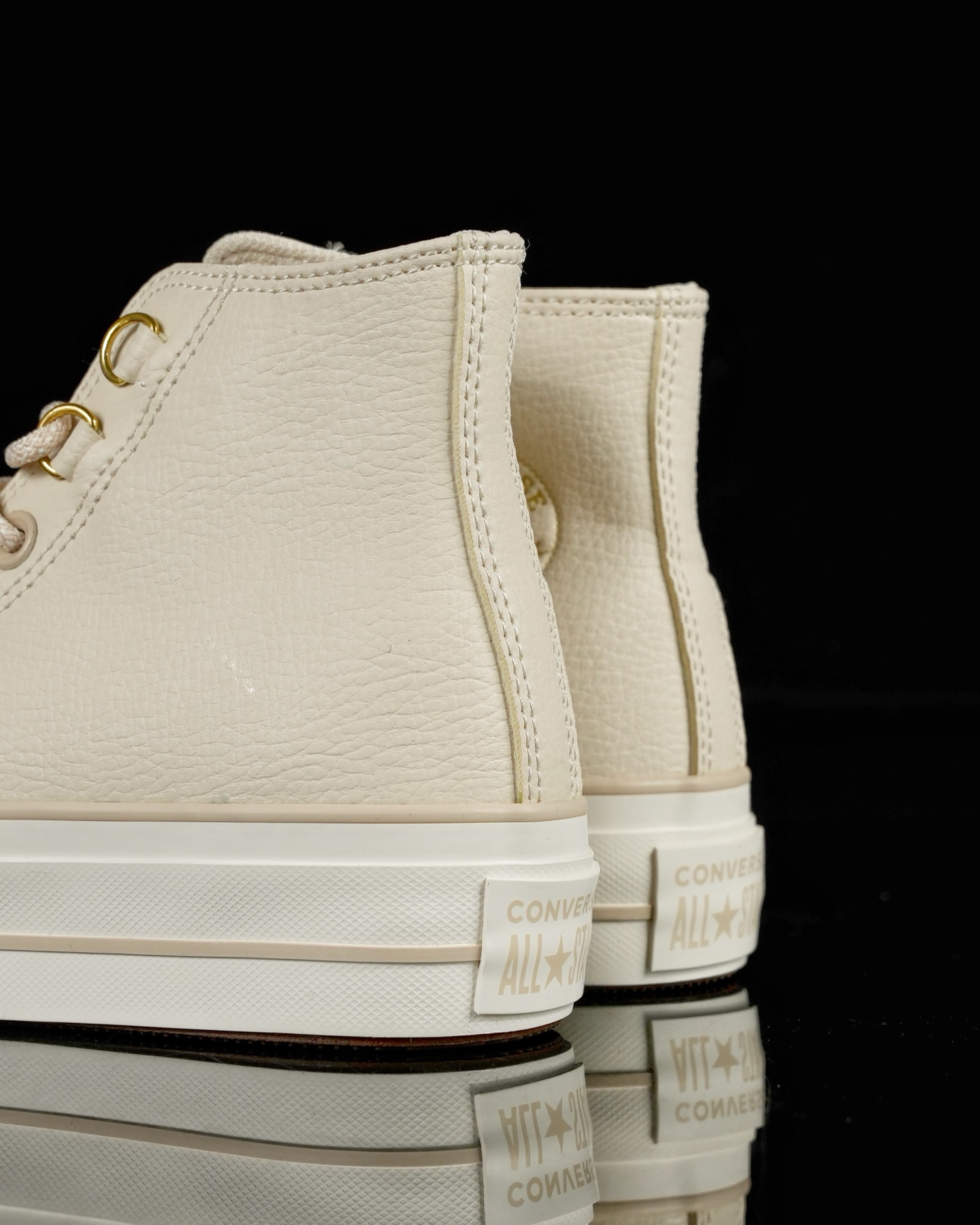 Converse All Star Lift Leather High Tops Cream