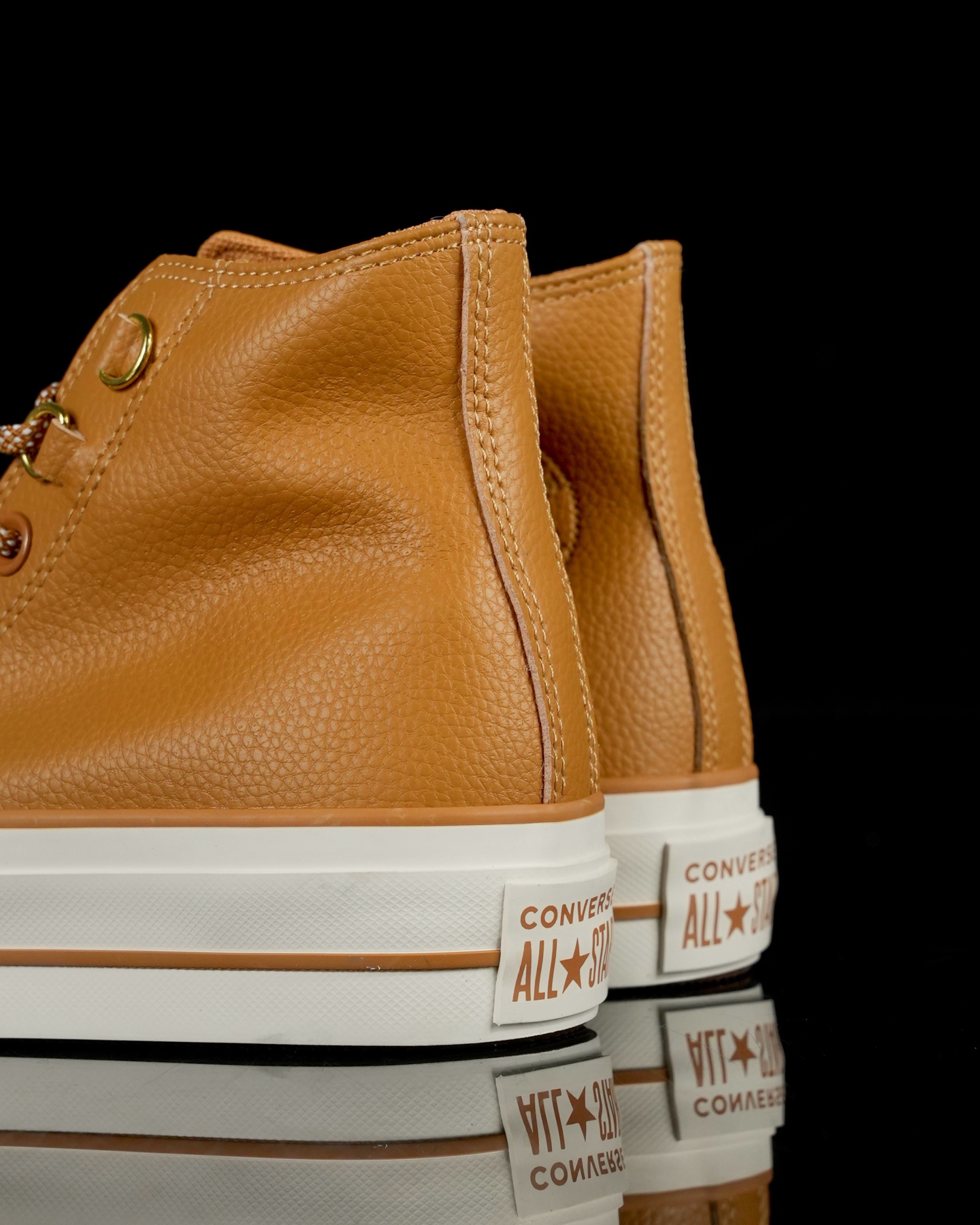 Converse All Star Lift Leather Platform Sneakers Brown