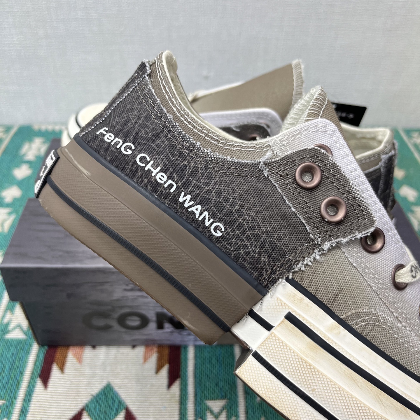 Converse x Feng Chen Wang Deconstructed Canvas Sneakers Brown