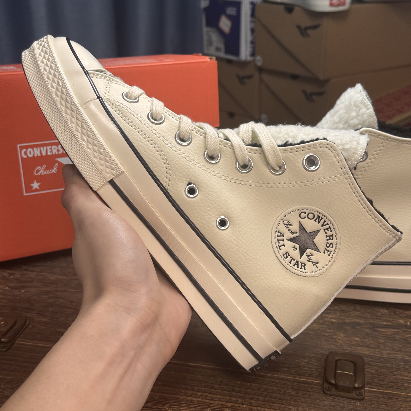 Converse Chuck Taylor 1970s Sherpa High-Top Sneakers Beige