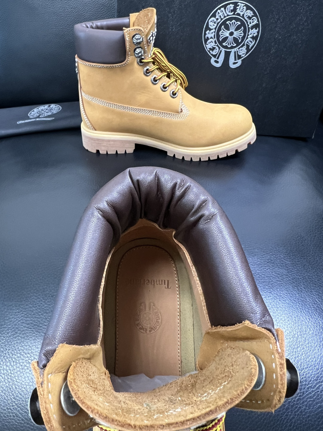 Chrome Heart x Timberland Lace-Up Boots Wheat