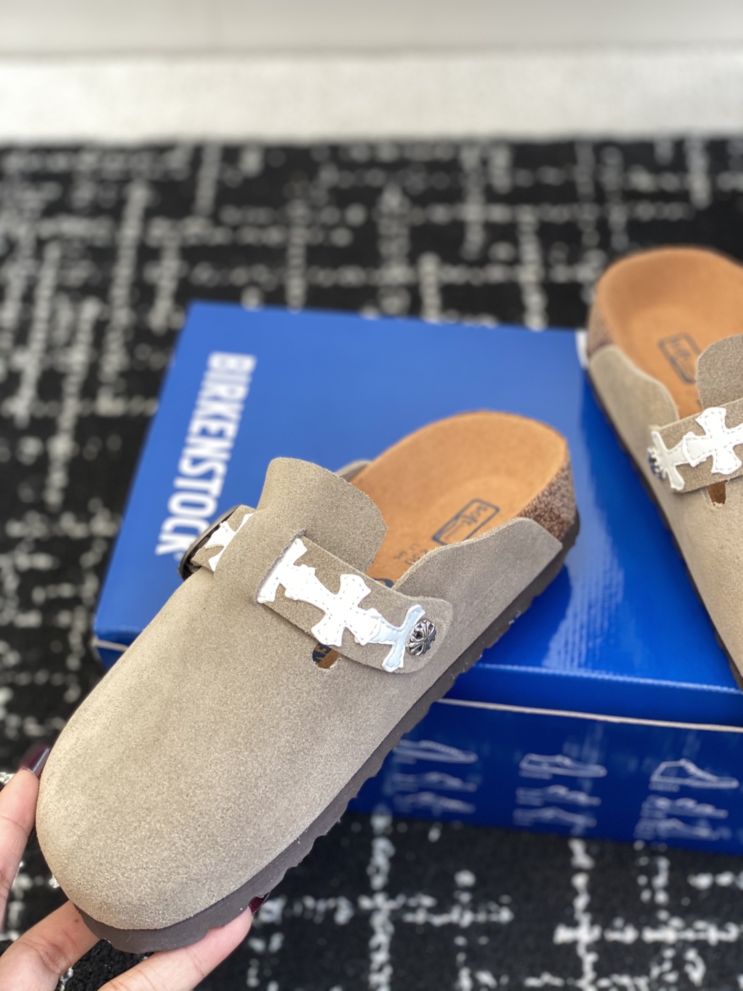 Birkenstock Suede Clog Mule Taupe