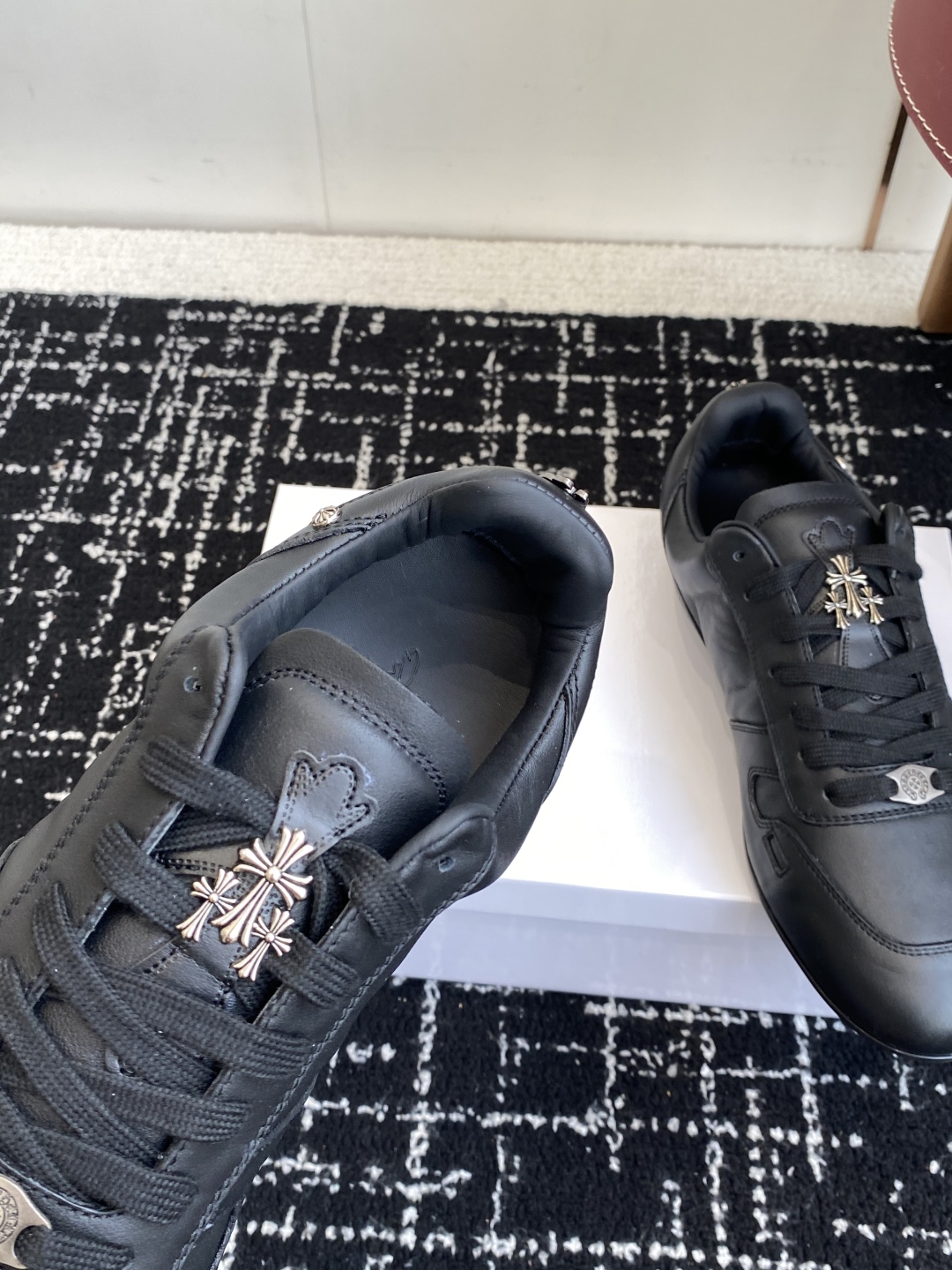 Rick Owens Leather Trainer Sneakers Black