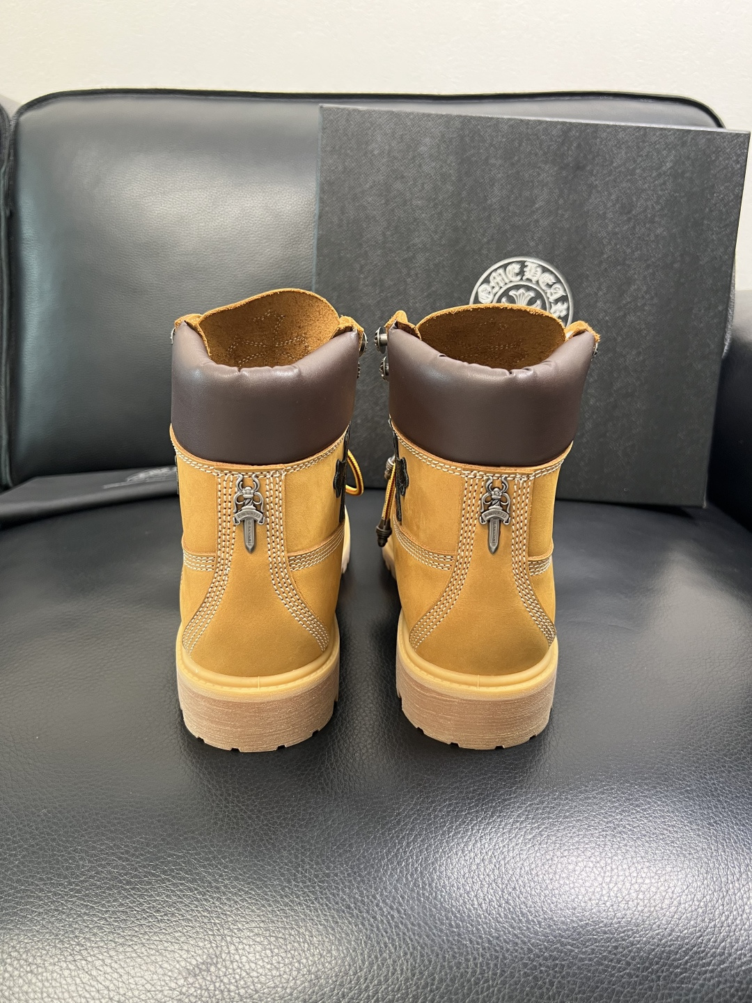 Chrome Heart x Timberland Leather Boots Wheat