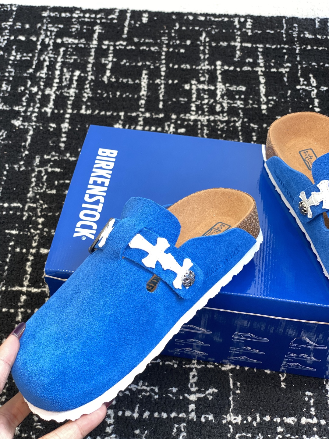 Birkenstock Suede Clogs Blue