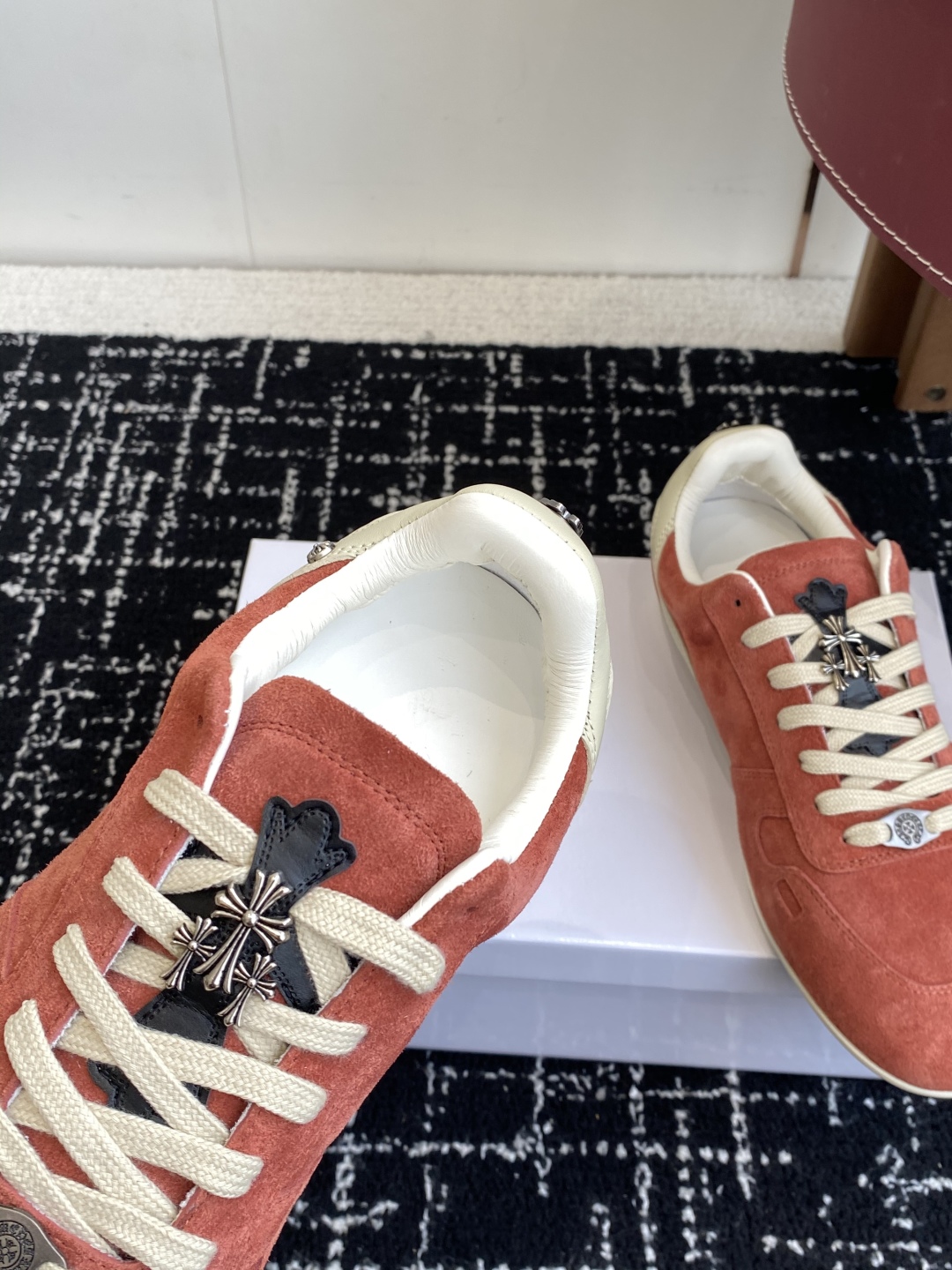 Rick Owens Suede Low Sneaker Red