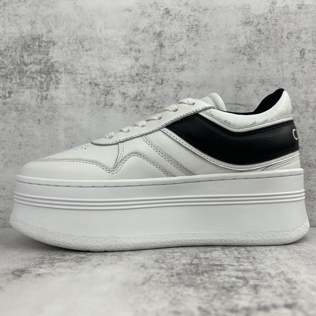 Celine Triomphe Platform Sneakers White/Black