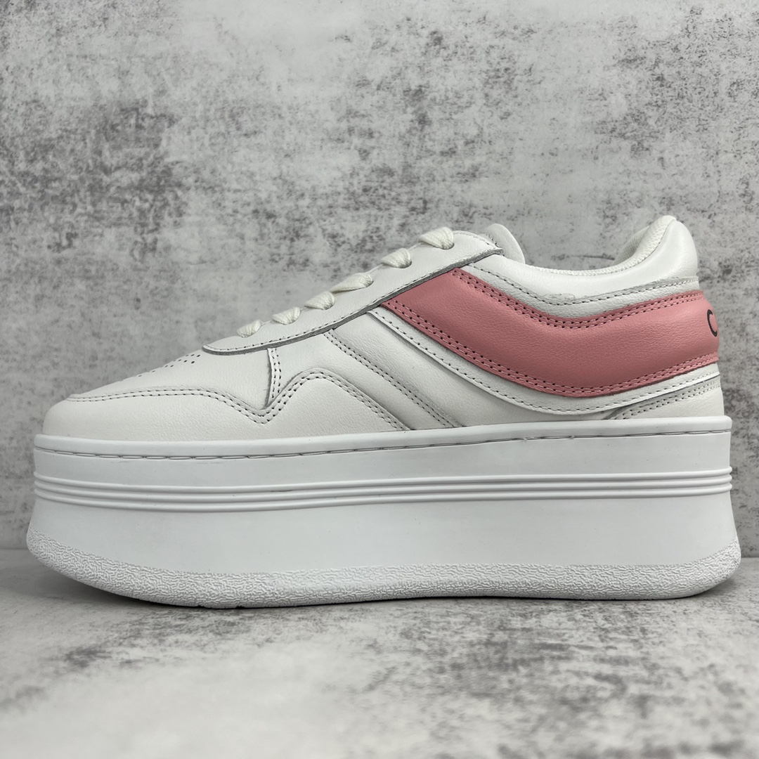 Celine Triomphe Platform Sneakers White/Pink