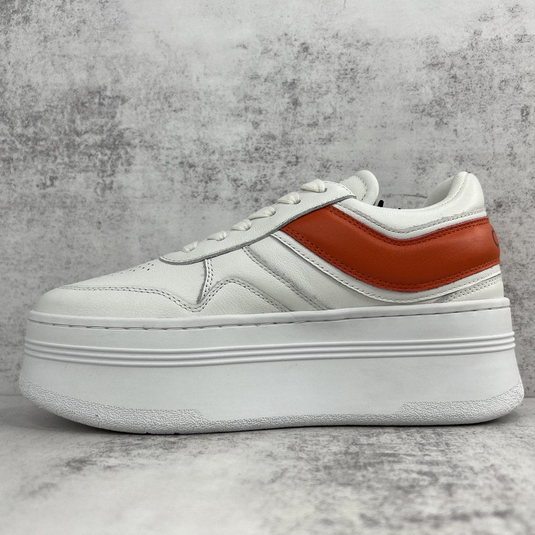 Celine Triomphe Platform Sneakers White/Orange