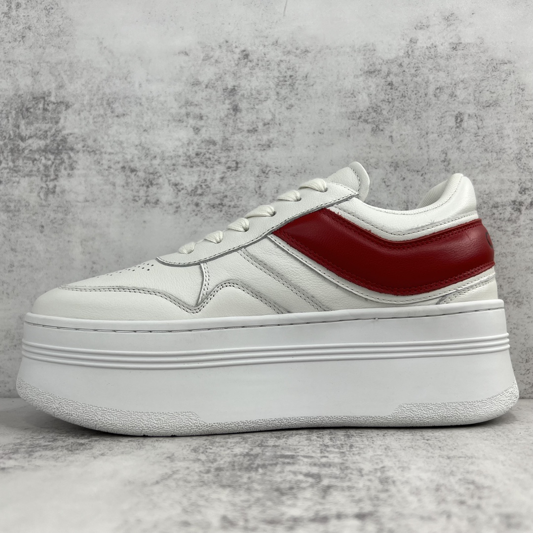 Celine Triomphe Platform Sneakers White/Red