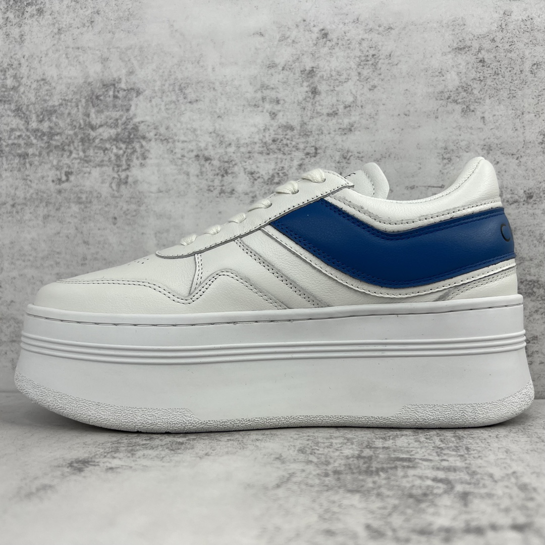 Celine Triomphe Platform Sneakers White/Blue