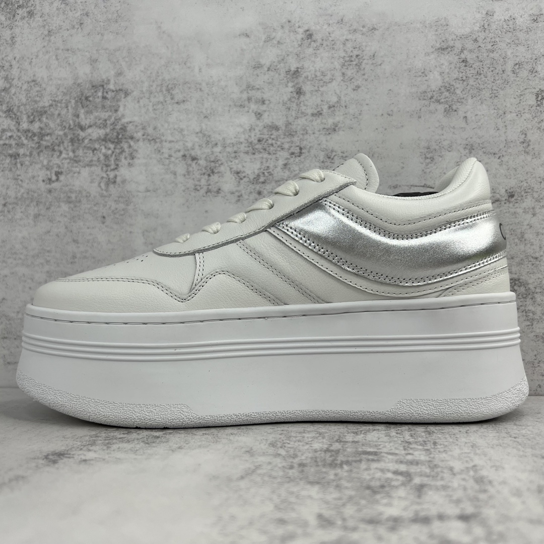 Celine Triomphe Platform Sneakers White/Silver