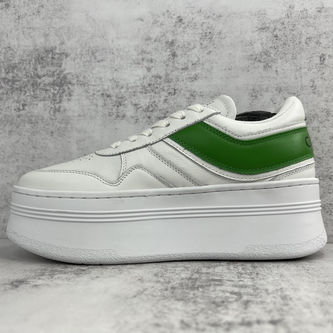 Celine Triomphe Platform Sneakers White/Green