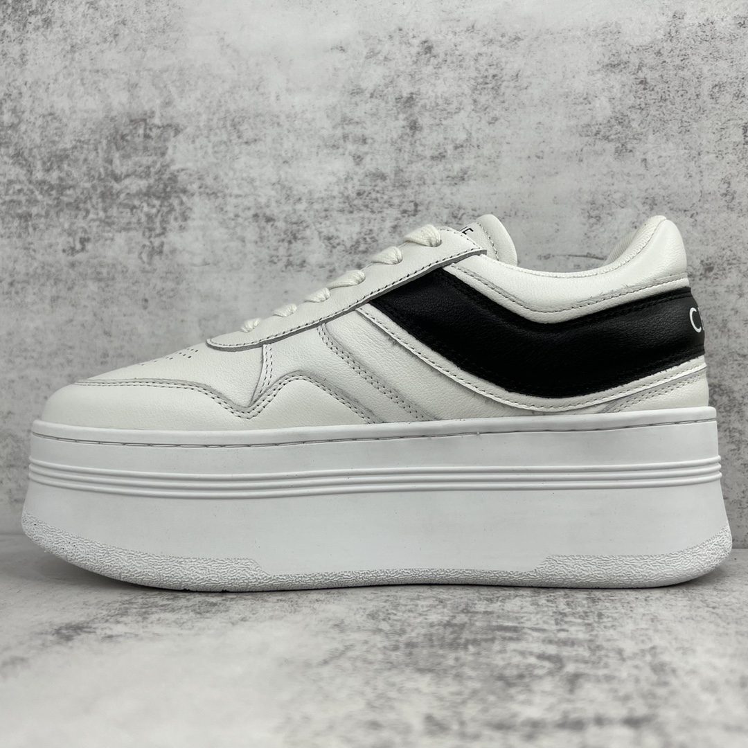 Celine Triomphe Platform Sneakers White/Black