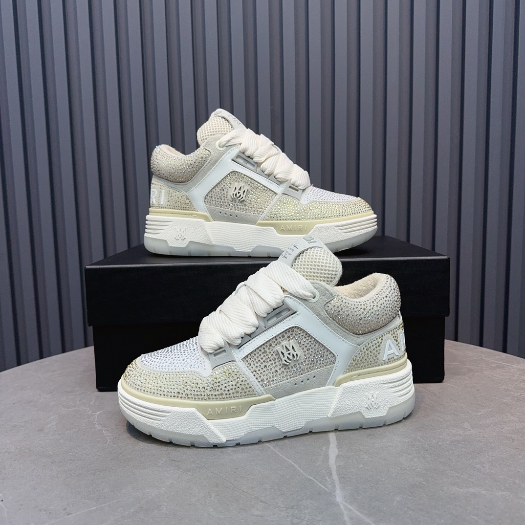 Amiri Crystal Low Sneakers White