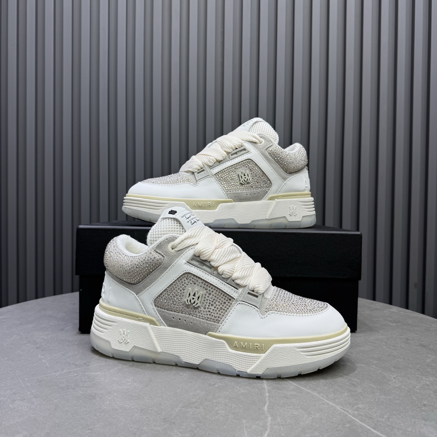 Amiri Crystal Low-Top Sneakers White