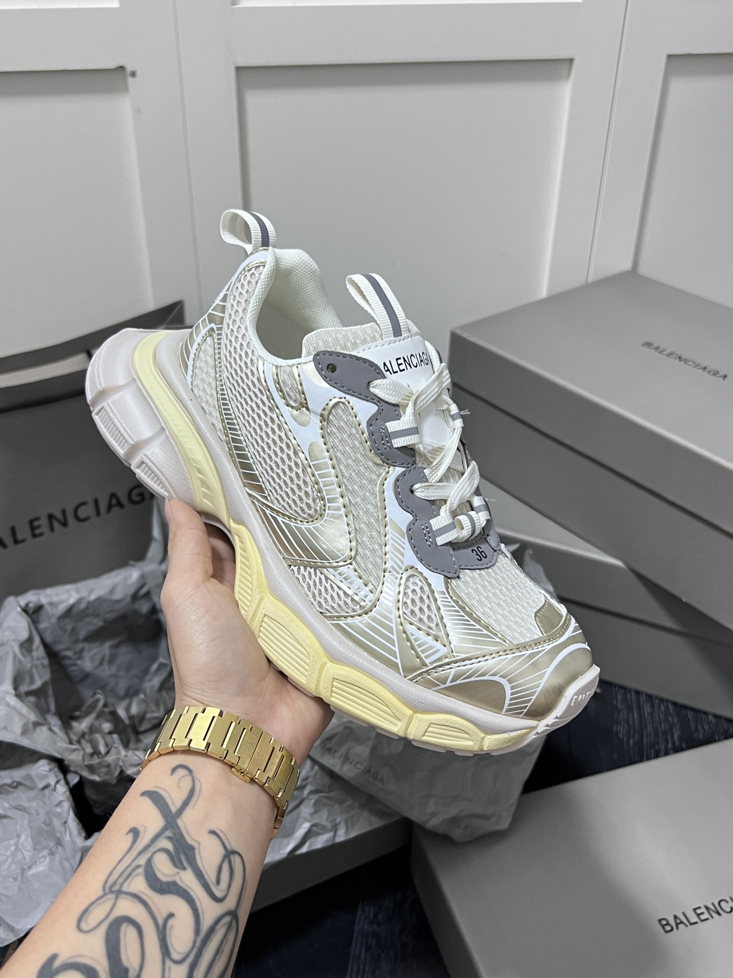 Balenciaga Track Dad Sneakers Beige
