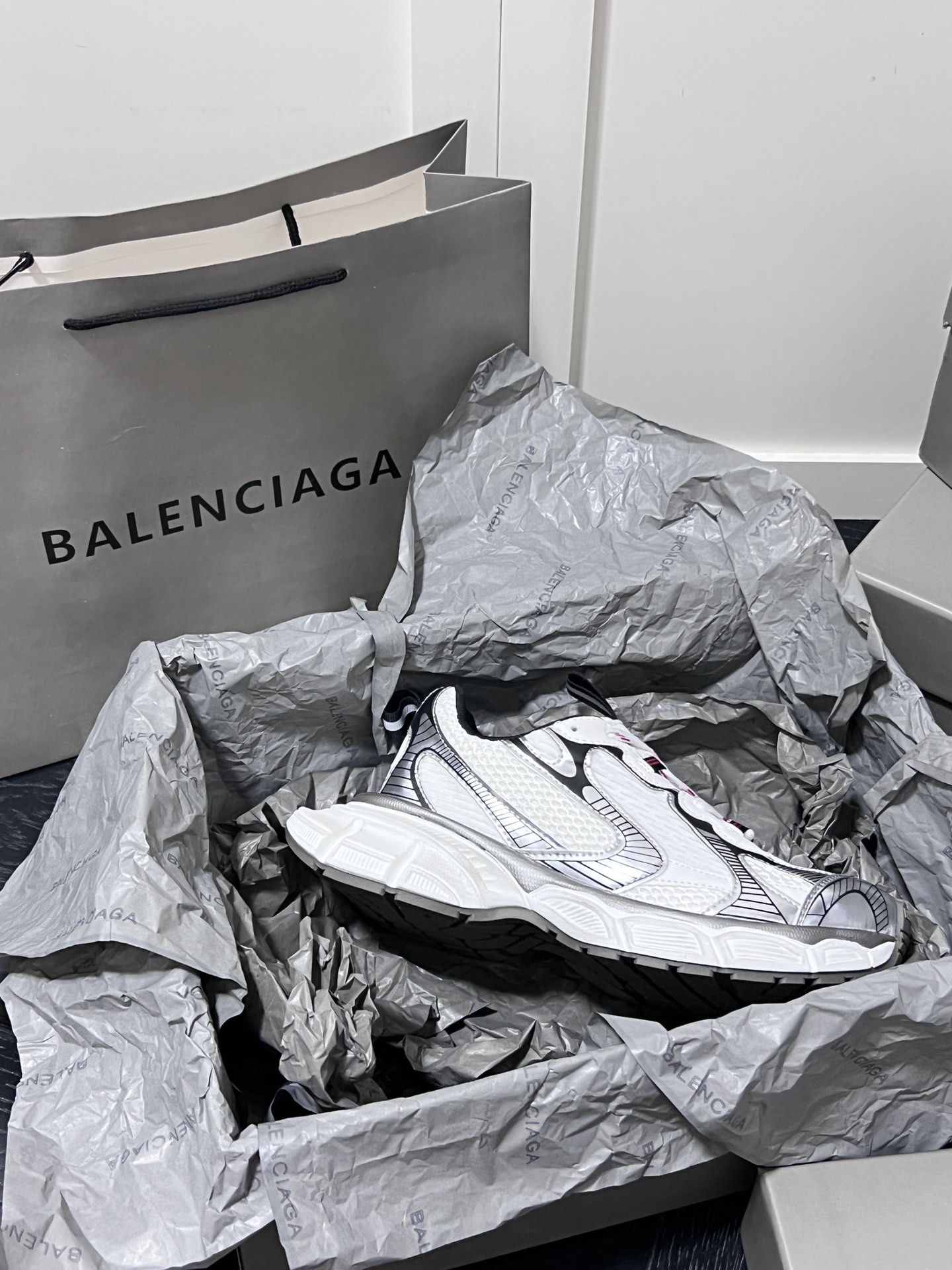 Balenciaga Chunky Dad Sneakers White/Silver