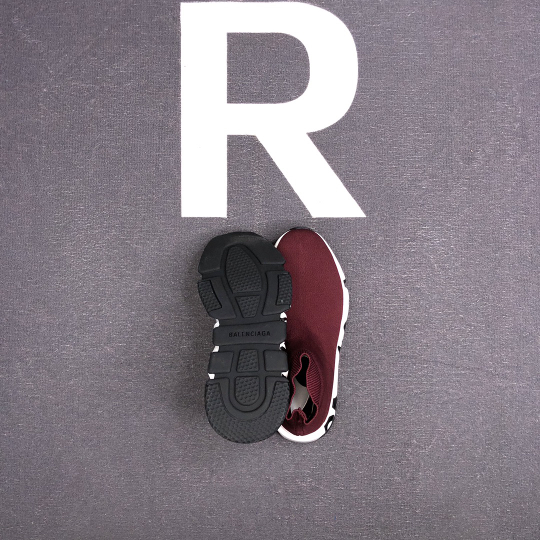 Balenciaga Speed Trainer Sock Sneakers Burgundy