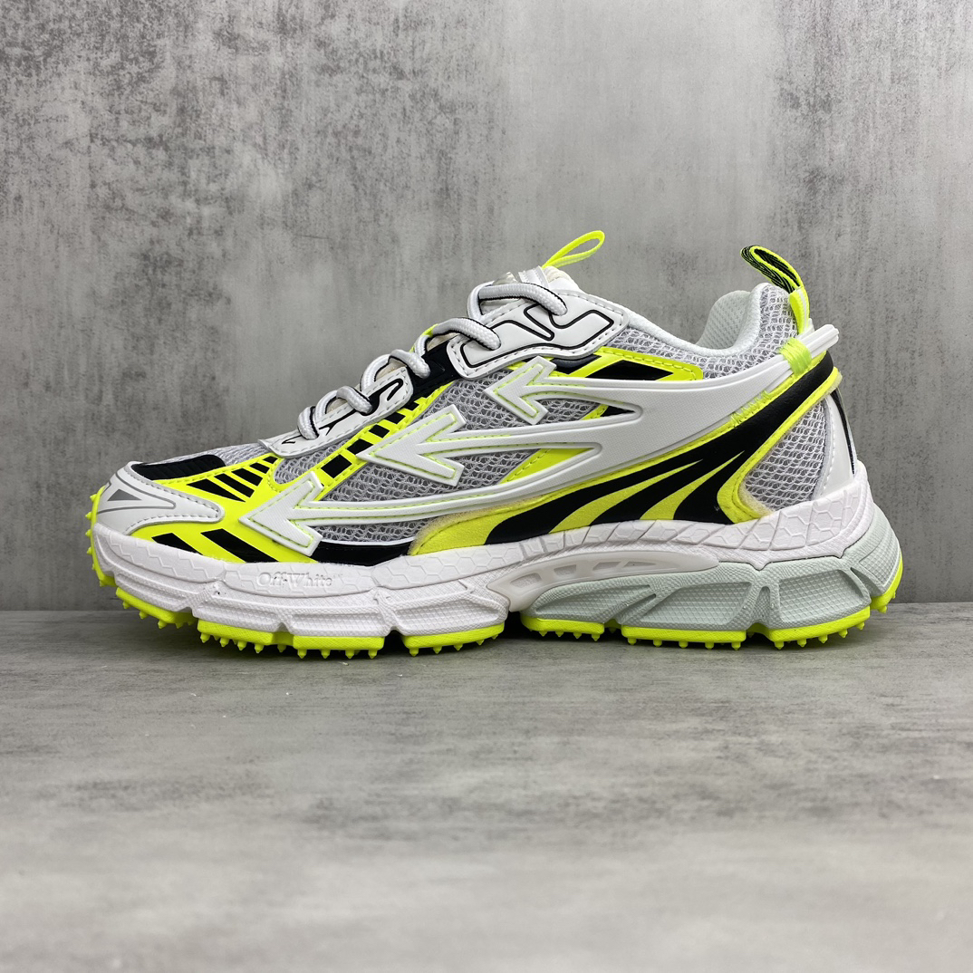 Off-White OOO Runner Sneakers Neon Yellow