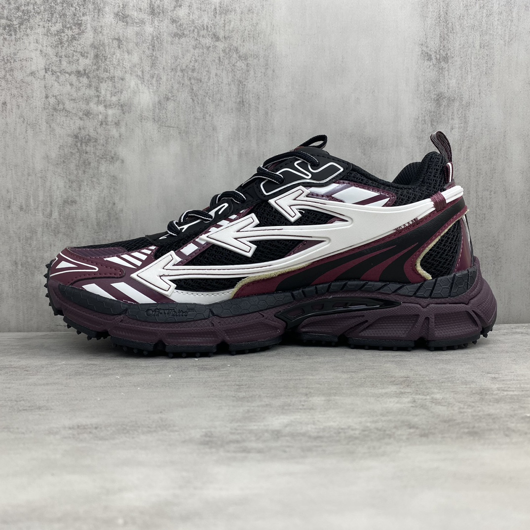 Off-White CO-V Runner Sneakers Burgundy