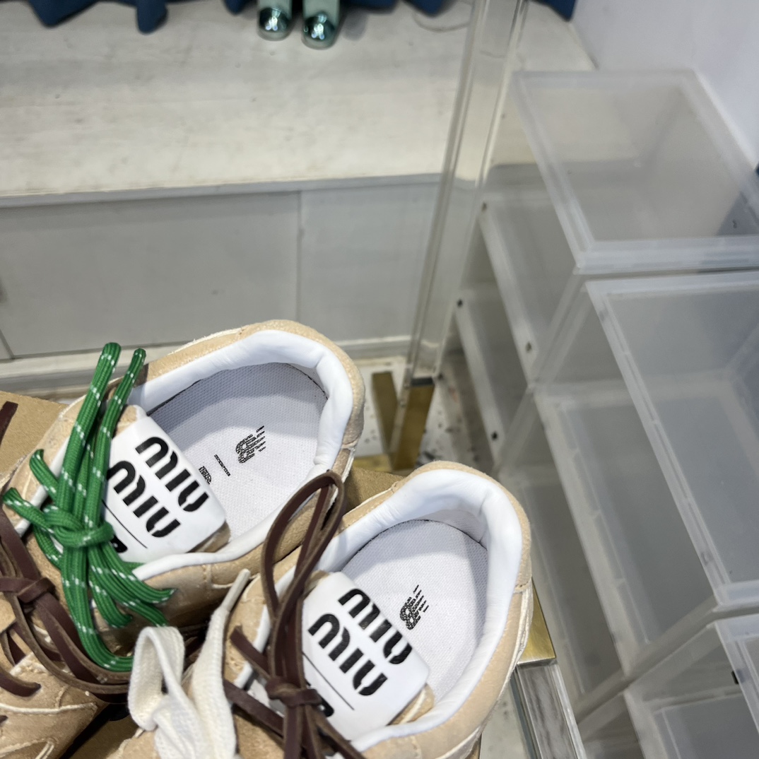 Miu Miu x New Balance 530 Suede Sneakers Beige